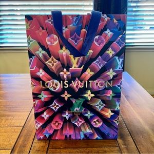 🌈 Louis Vuitton LV Limited Edition Rainbow Prism Medium Gift Bag Shopper…